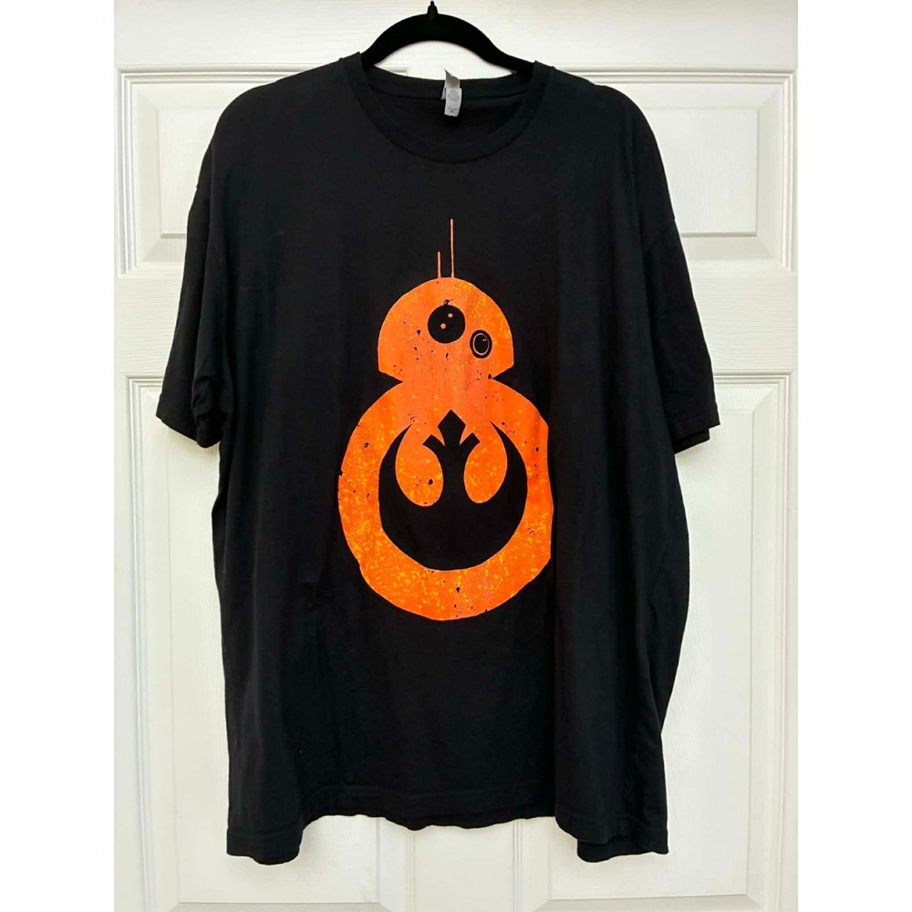 STAR WARS BB-8 Rebel Alliance Graphic T Shirt Next Level Apparel Black Orange XX